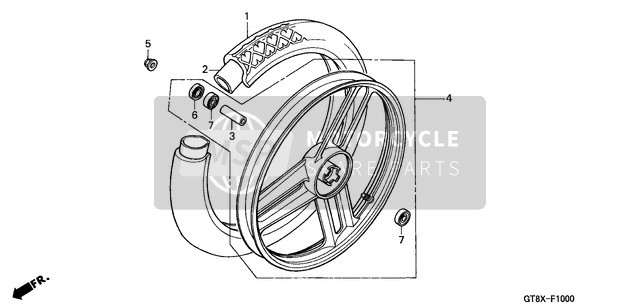 Honda PK50 1999 Front Wheel for a 1999 Honda PK50